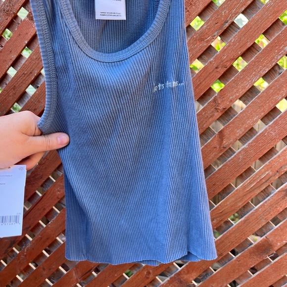 🔴 CLEARANCE buy 2 for $12 
Blue Ribbed Tank Top - Picture 1 of 3